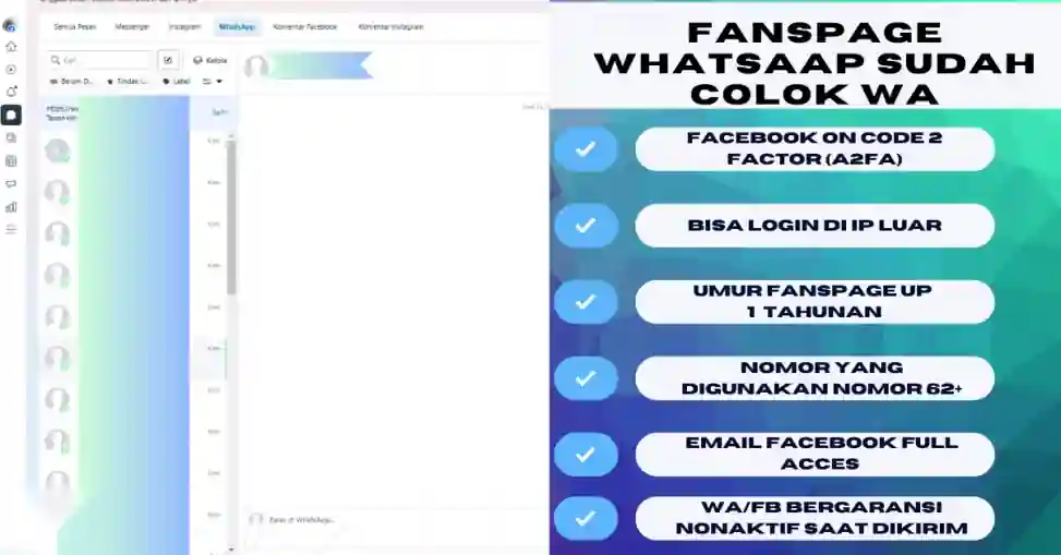 Terbaru Fanpage Fiture Whatsapp Sudah Colok Nomor Wa Fb Fp Bm Siap Pakai Cocok Untuk Blast Iklan Spam