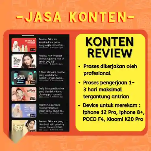 Terbaru Konten Video Youtube Berkualitas Review Produk Sesuai Request