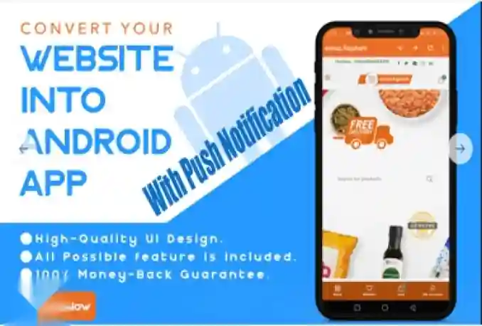 Saya Akan Mengonversi Situs Web Anda Menjadi Aplikasi Androidwebview Dengan Push Notification Asli