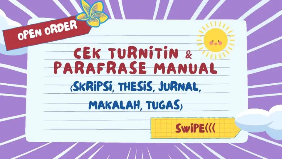 Jasa CEK TURNITIN & PARAFRASE MANUAL - Turnitin, Profesional, Bergaransi
