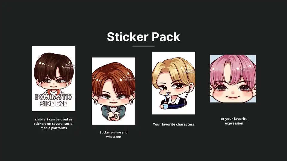 Jasa Chibi Sticker Cute Anime Style - Desain Stiker, Profesional, Bergaransi