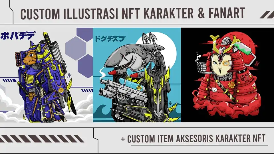 Jasa DESIGN CUSTOM KARAKTER NFT & FANART KEREN - Desain Karakter, Profesional, Bergaransi