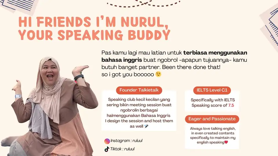 Jasa English Speaking Buddy / Partner - Kursus Bahasa, Profesional, Bergaransi