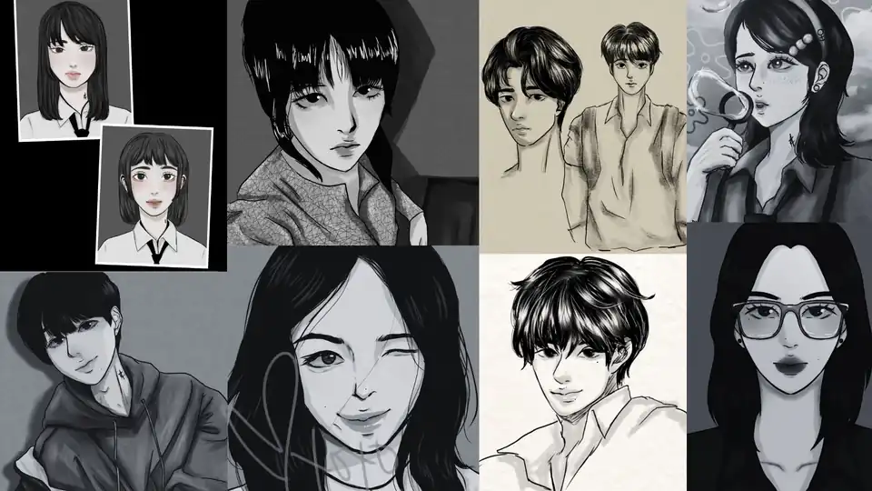 Jasa Ilustrasi Karakter (BnW) - Gambar dan Ilustrasi, Profesional, Bergaransi