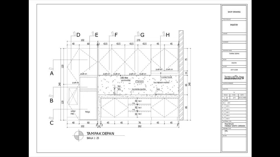Jasa Gambar Kerja Interior dan Furniture - CAD Drawing, Profesional, Bergaransi