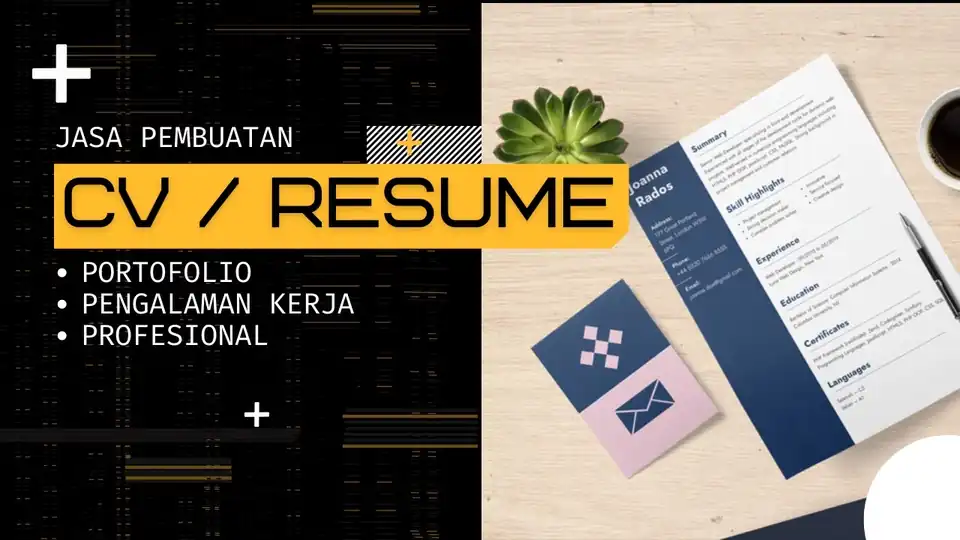 Jasa Pembuatan CV (Curiculum Vitae) / Resume - Portfolio & Resume, Profesional, Bergaransi
