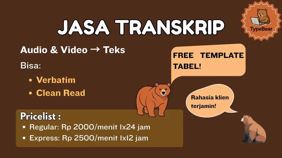 Jasa Transkrip Audio & Video - Transkripsi, Profesional, Bergaransi