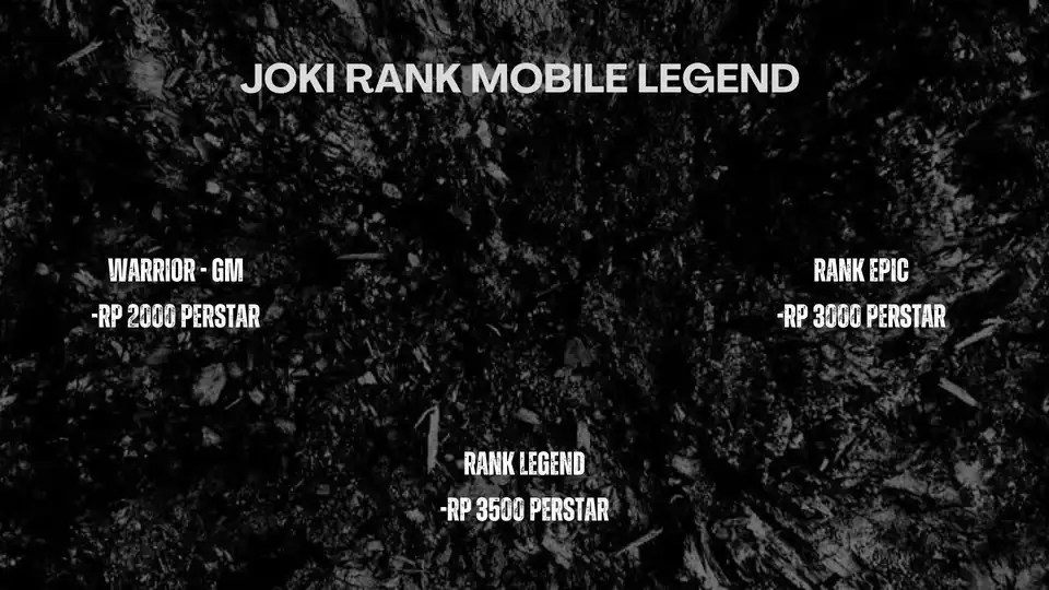 Jasa JOKI MOBILE LEGEND WARRIOR-LEGEND - Gaming, Profesional, Bergaransi