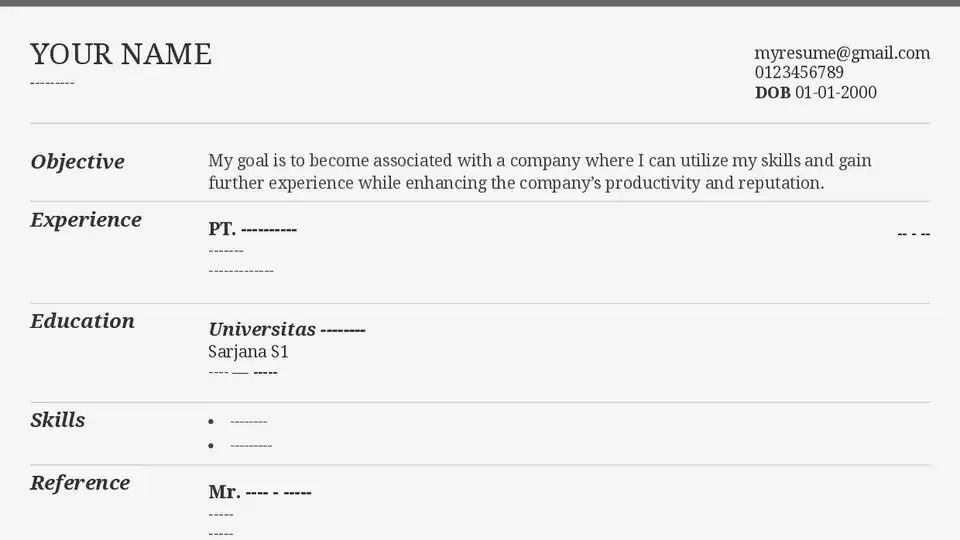 Jasa Pembuatan CV/Resume - Portfolio & Resume, Profesional, Bergaransi