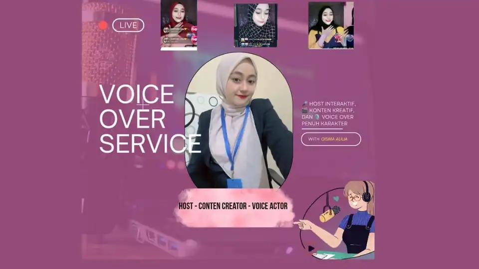 Jasa VOICE ACTOR - HOST - CONTENT CREATOR - Host Live, Profesional, Bergaransi