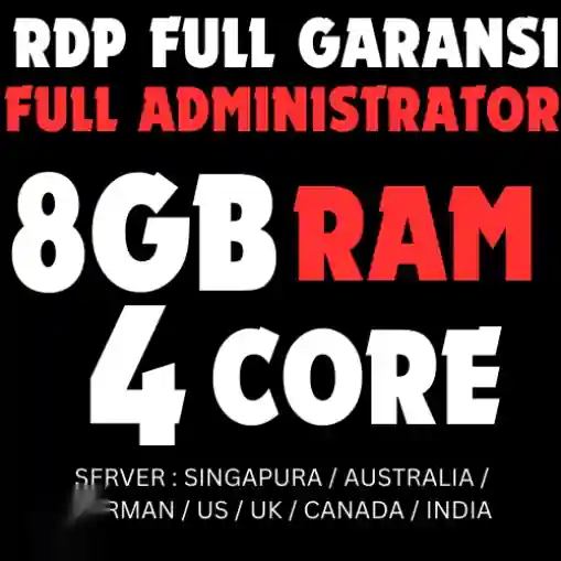 Flash Sale Rdp Vps Ram 8gb 4core 1 Bulan Full Garansi Murah