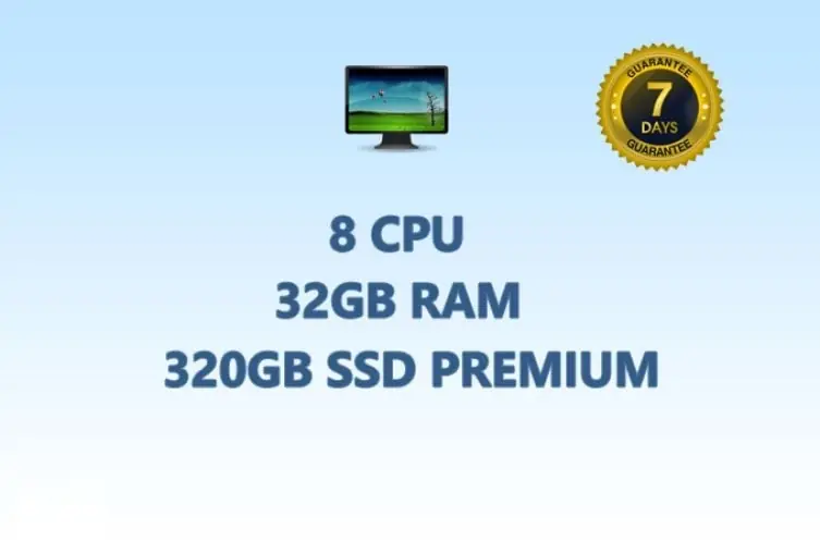 Asli Rdp Vps 8 Cpu 32 Gb Ram 320gb Ssd Windowslinux Garansi 1 Minggu