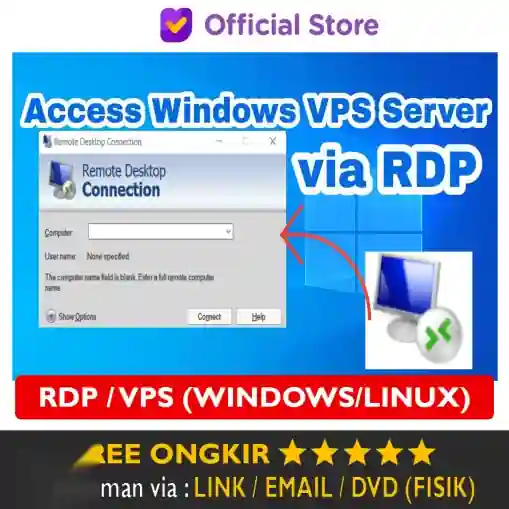 Rdp Vps Windows Linux 1 Cpu 2gb Ram 50gb Ssd High Quality Full Garansi Remote Desktop Protocol Virtual Private Server Asli