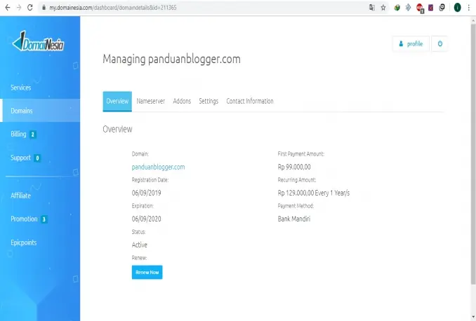 Murah Domain Panduanbloggercom