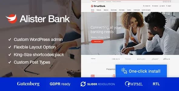 Jual AlisterBank Credits & Banking Finance WordPress Theme 1.2.1 Bergaransi, Siap Pakai