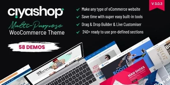 Jual CiyaShop WooCommerce Theme 4.15.0 Responsive Multi Purpose WordPress Theme Profesional, Resmi