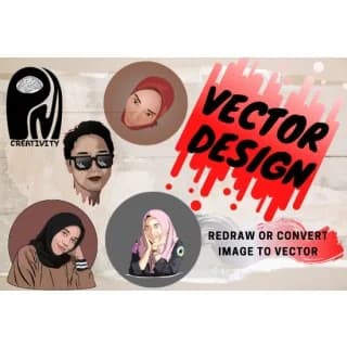 Jasa Desain Atau Redraw Vector Wajah dan Logo Resmi, Siap Pakai