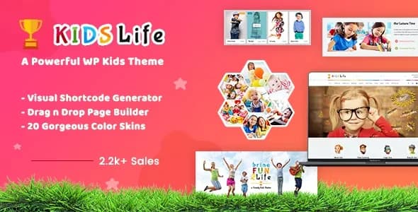 Jual Kids Life Children School WordPress Theme 4.3 Original, Premium