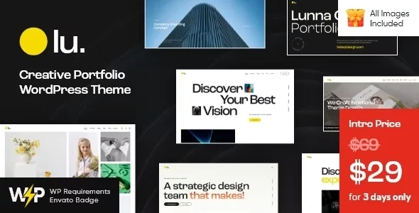 Jual Lunna Creative Portfolio WordPress Theme 1.8.0 Full Garansi, Termurah