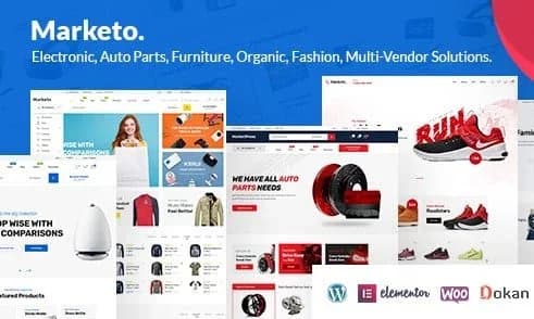 Jual Marketo WordPress Theme 5.3.0 ECommerce & Multivendor WooCommerce Theme Profesional, Siap Pakai