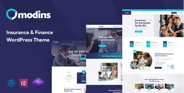 Jual Modins Insurance & Finance WordPress Theme 1.1.4 Original, Siap Pakai