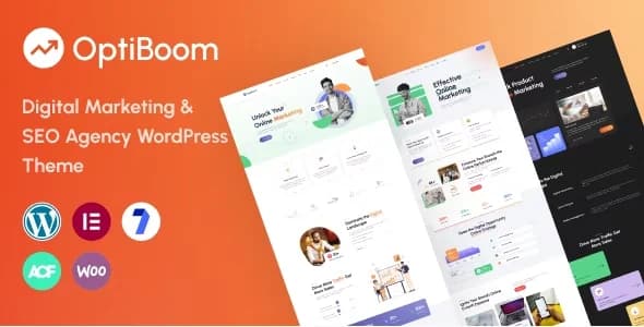Jual OptiBoom Digital Marketing & SEO Agency WordPress Theme 1.0.1 Full Garansi, Siap Pakai