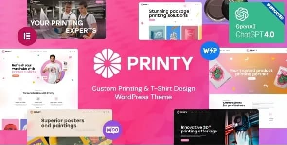 Jual Printy Custom Printing & T Shirt Design WordPress Theme 1.8.0 Resmi, Original