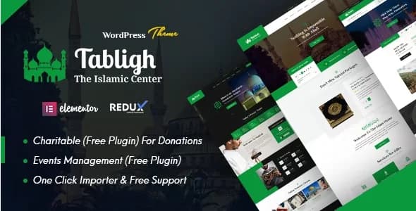 Jual Tabligh Islamic Institute & Mosque WordPress Theme 1.0 Profesional, Premium