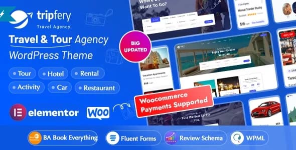Jual Tripfery Travel & Tour Booking WordPress Theme 1.3.8 Termurah, Siap Pakai