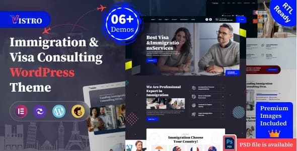 Jual Vistro Visa Immigration WordPress Theme 1.0 Siap Pakai, Bergaransi