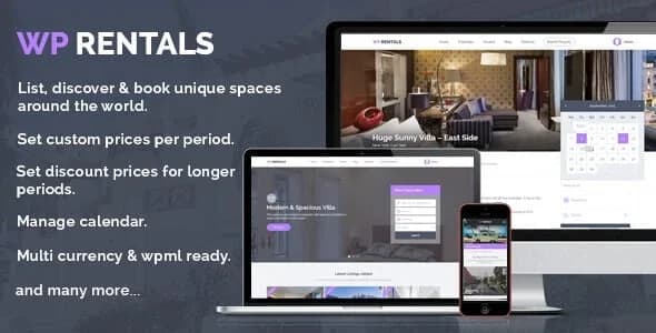 Jual WP Rentals WordPress Theme 3.13.1 Booking Accommodation Premium, Termurah