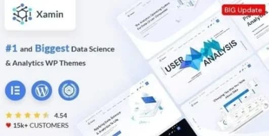 Jual Xamin WordPress Theme 3.4.7 Data Science & Analytics SaaS Termurah, Profesional