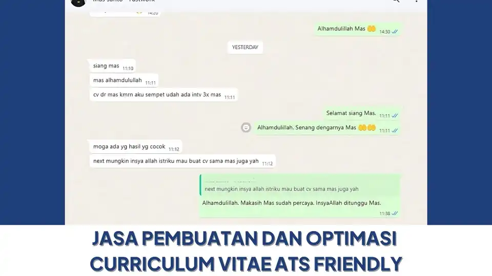 Jasa 3 Jam Selesai - Jasa Pembuatan dan Optimalisasi Curriculum Vitae ATS Friendly (Bonus Cover Letter) - Portfolio & Re