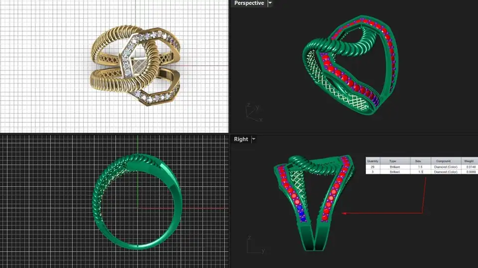 Jasa 3D CAD JEWELRY - 3D & Perspektif, Profesional, Bergaransi