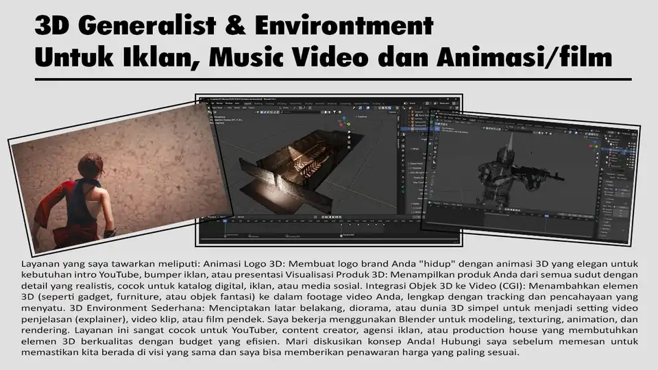 Jasa 3D Generalist & Environtment - 3D & Animasi, Profesional, Bergaransi