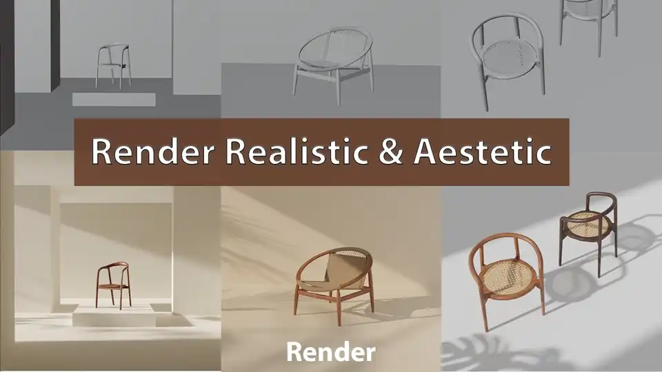 Jasa 3D model furniture render realistic dan aestetic - Desain Furniture, Profesional, Bergaransi