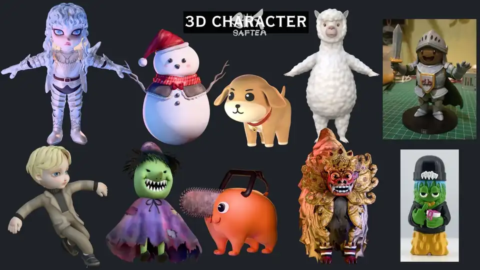 Jasa 3D Modeling Aset dan Karakter dengan Blender - 3D & Perspektif, Profesional, Bergaransi
