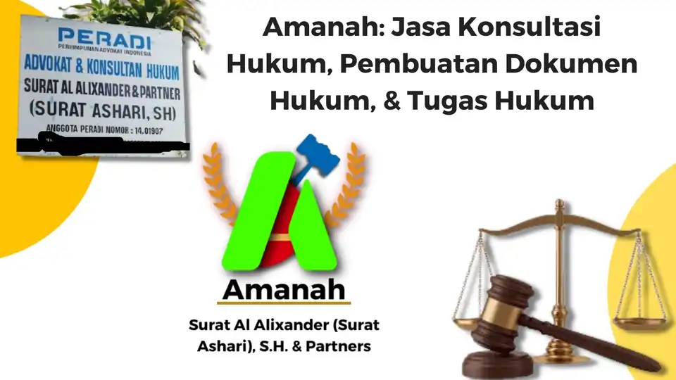 Jasa Amanah: Jasa Konsultasi Hukum, Pembuatan Dokumen Hukum, & Tugas Hukum - Hukum, Profesional, Bergaransi