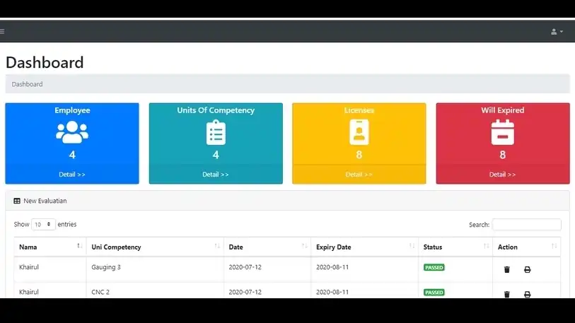 Jasa APLIKASI EVALUASI KARYAWAN DAN INFROMASI LISENSI Dengan Codeigniter - Aplikasi Desktop, Profesional, Bergaransi