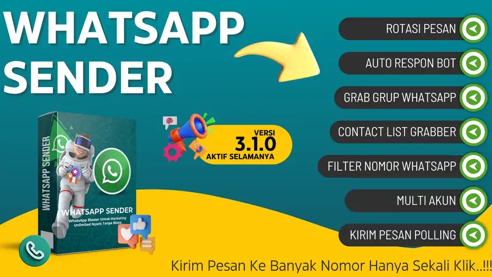 Jasa Aplikasi Pemasaran Whatsapp Blaster Lisensi Original Lifetime - Aplikasi Desktop, Profesional, Bergaransi