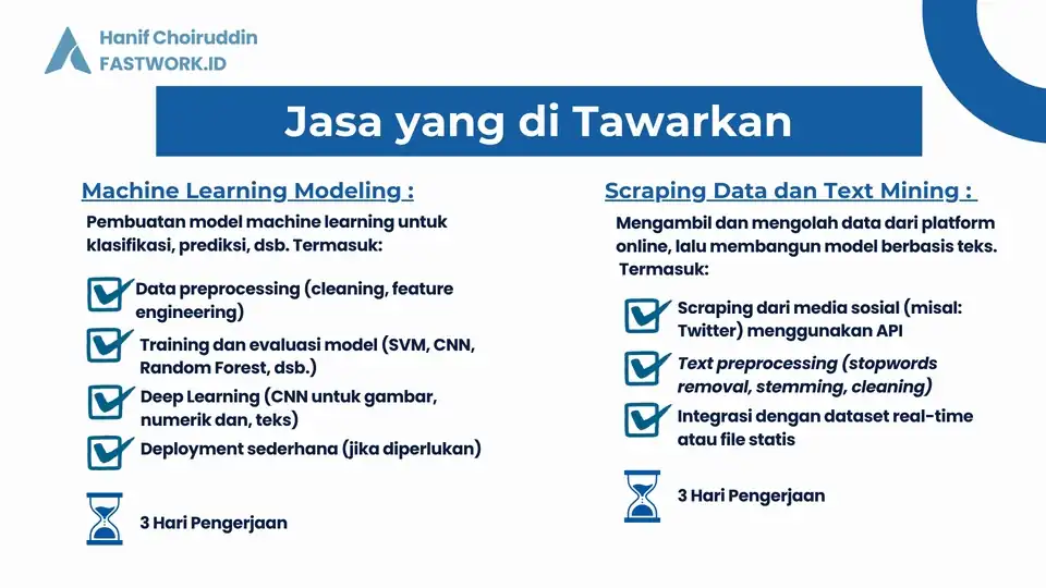 Jasa Automasi Pengumpulan Data & Prediksi Bisnis dengan Web Scraping + Machine Learning - Scraping Data, Profesional, Be