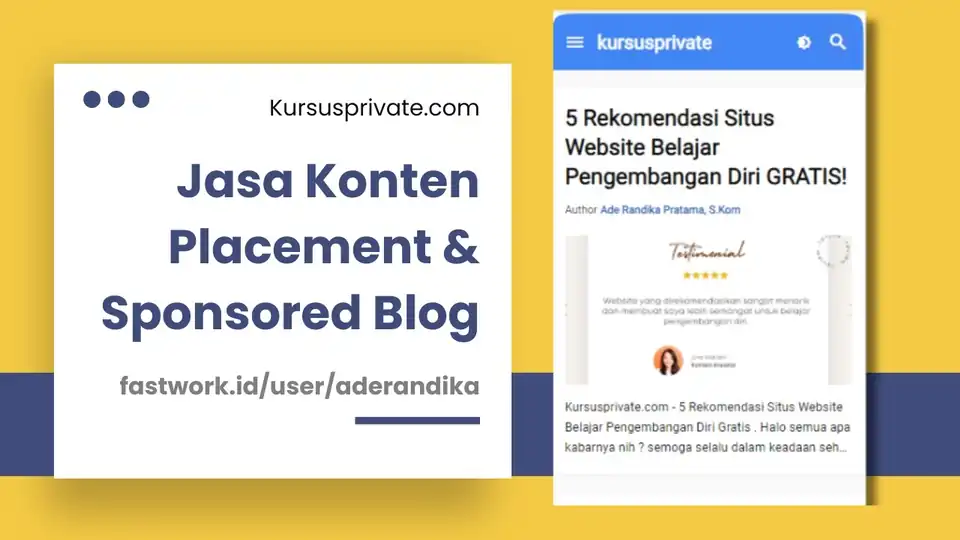 Jasa Blog Placement - Blogger, Profesional, Bergaransi
