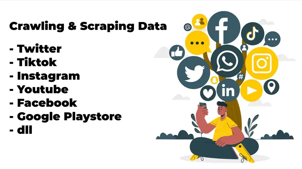 Jasa Crawling, Scraping Data Twitter, Instagram, Google Playstore, Youtube, Facebook dll - Scraping Data, Profesional, B