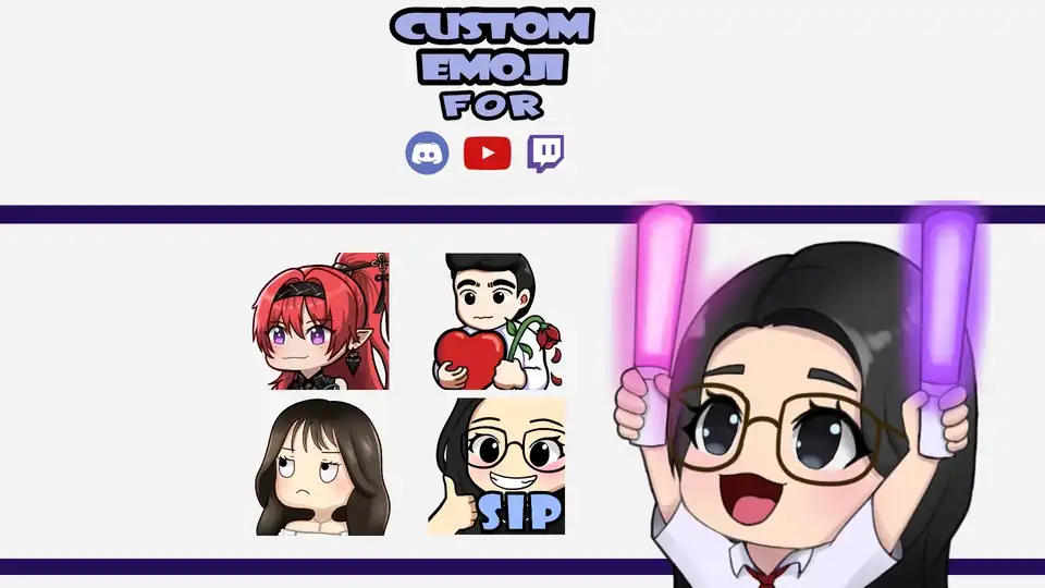 Jasa Custom desain stiker emoji untuk keperluan streaming dan media sosial - Stiker LINE, Profesional, Bergaransi