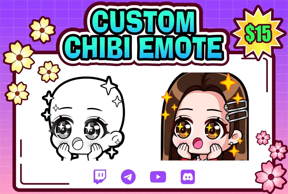Jasa Custom Sticker Emote Untuk Twitch,Discord,Youtube, Dll - Stiker LINE, Profesional, Bergaransi