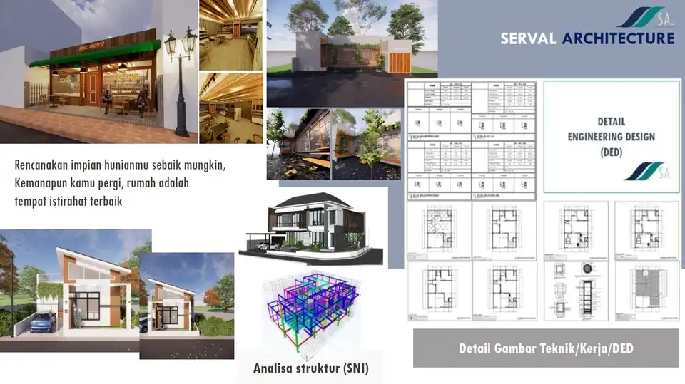 Jasa Desain Arsitek Rumah, Kafe, Ruko dll + Free RAB - CAD Drawing, Profesional, Bergaransi
