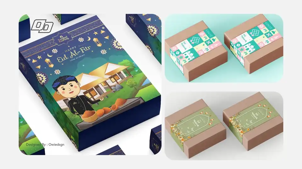 Jasa DESAIN HAMPERS LEBARAN & KOTAK (IDUL FITRI,NATAL, IMLEK, IDUL FITRI, HADIAH & KEMASAN PRODUK) - Label & Kemasan, Pr