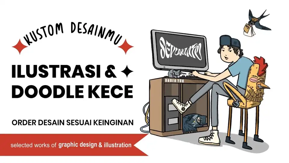 Jasa Desain ilustrasi custom untuk segala keperluan (COVER, DESAIN KAOS, MOTIF HIJAB, TOTEBAG, DLL - Digital Printing, P