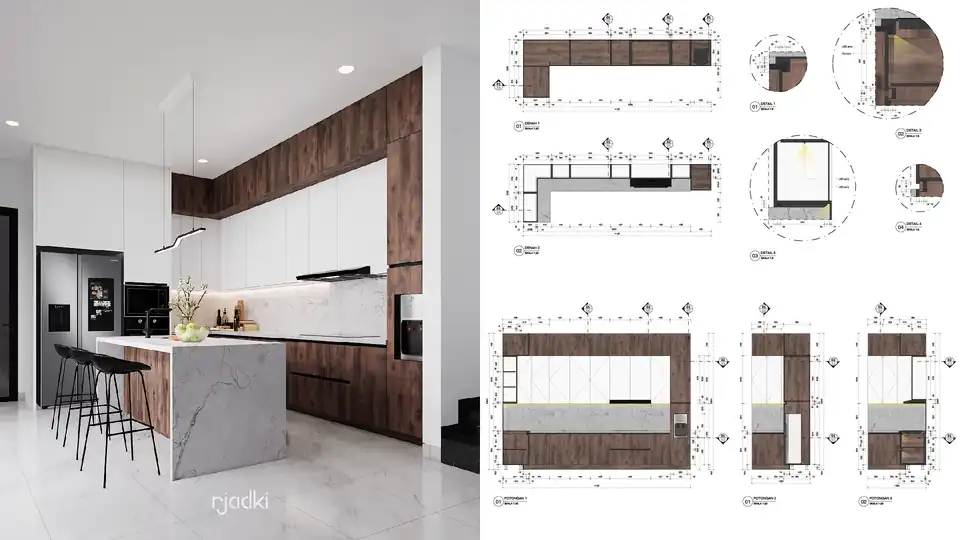 Jasa DESAIN INTERIOR - 3D, RENDER & GAMBAR KERJA (RUMAH, CAFE, KANTOR, TUGAS KULIAH, DLL) - Interior, Profesional, Berga