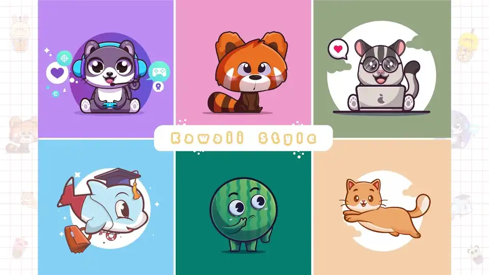 Jasa Desain Karakter Dengan Tampilan Kawaii - Desain Karakter, Profesional, Bergaransi